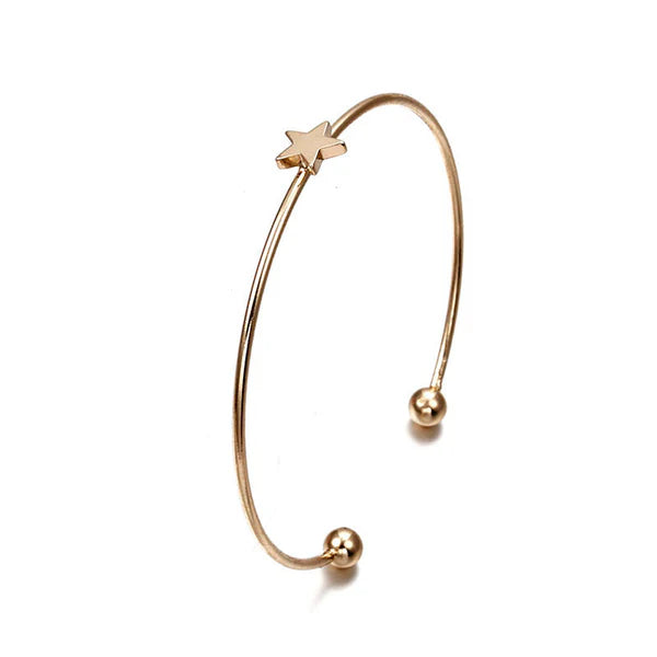 Moon-Star Design Gold Plated American Diamond Bracelet - Pack Of 4