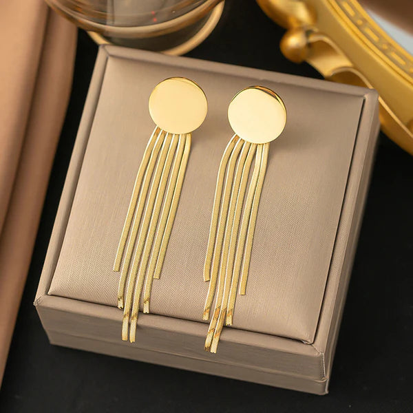 Gold Plated Anti Tarnish Golden Cascade Earrings