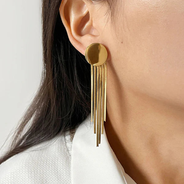 Gold Plated Anti Tarnish Golden Cascade Earrings