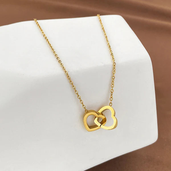 Gold-Plated Anti Tarnish Eternal Hearts Necklace