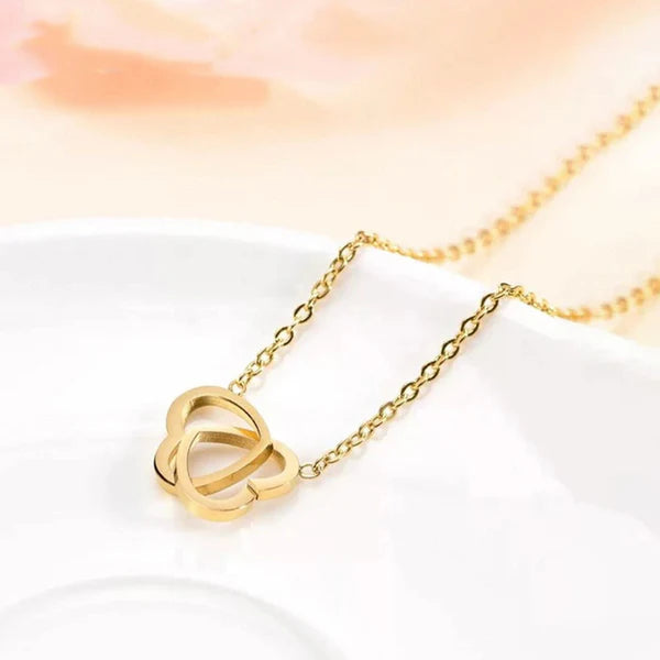 Gold-Plated Anti Tarnish Eternal Hearts Necklace