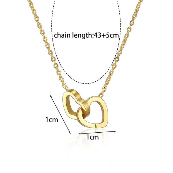 Gold-Plated Anti Tarnish Eternal Hearts Necklace