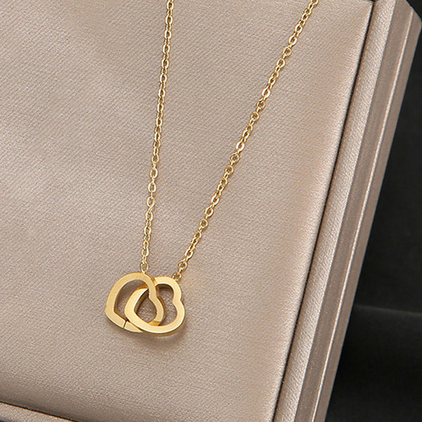 Gold-Plated Anti Tarnish Eternal Hearts Necklace