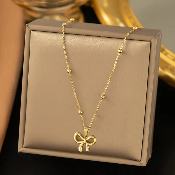18 K Gold-Plated Anti Tarnish Infinity Bow Pendant