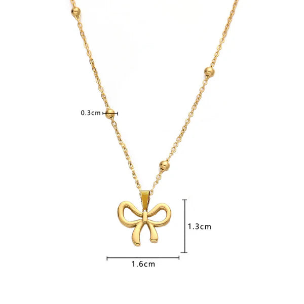 18 K Gold-Plated Anti Tarnish Infinity Bow Pendant