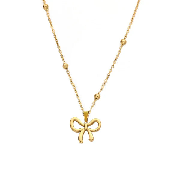 18 K Gold-Plated Anti Tarnish Infinity Bow Pendant