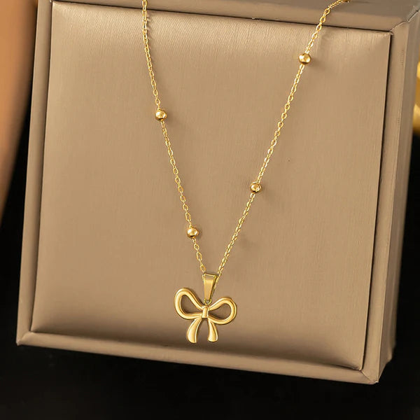 18 K Gold-Plated Anti Tarnish Infinity Bow Pendant