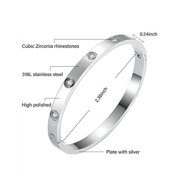 Stainless Steel Contemporary Silver Plated Anti-Tarnish Bracelet