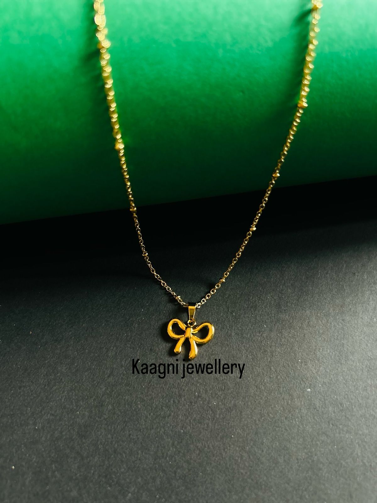 18 K Gold-Plated Anti Tarnish Infinity Bow Pendant