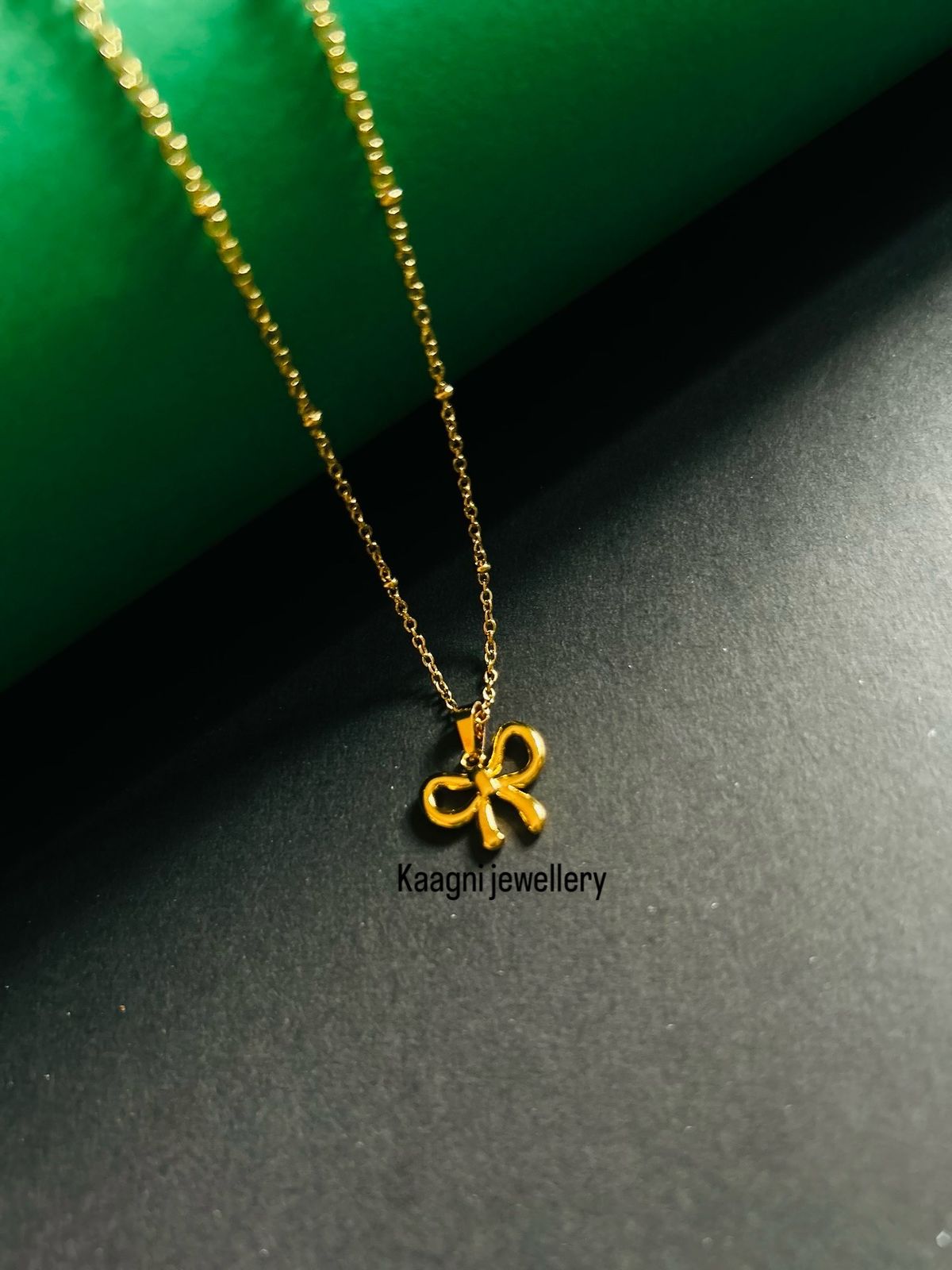 18 K Gold-Plated Anti Tarnish Infinity Bow Pendant