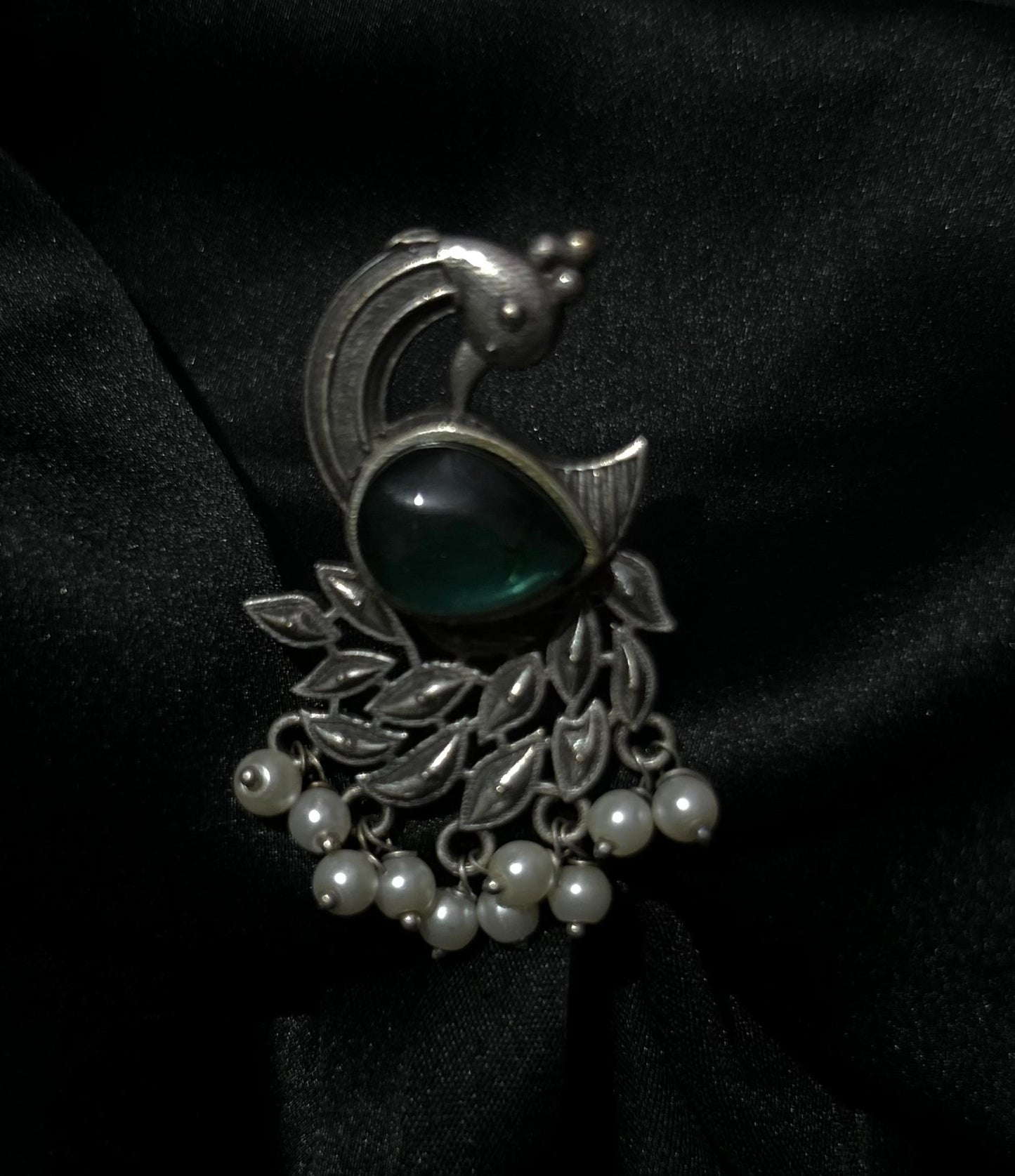 Monalisa Stone Silver Replica peacock ring