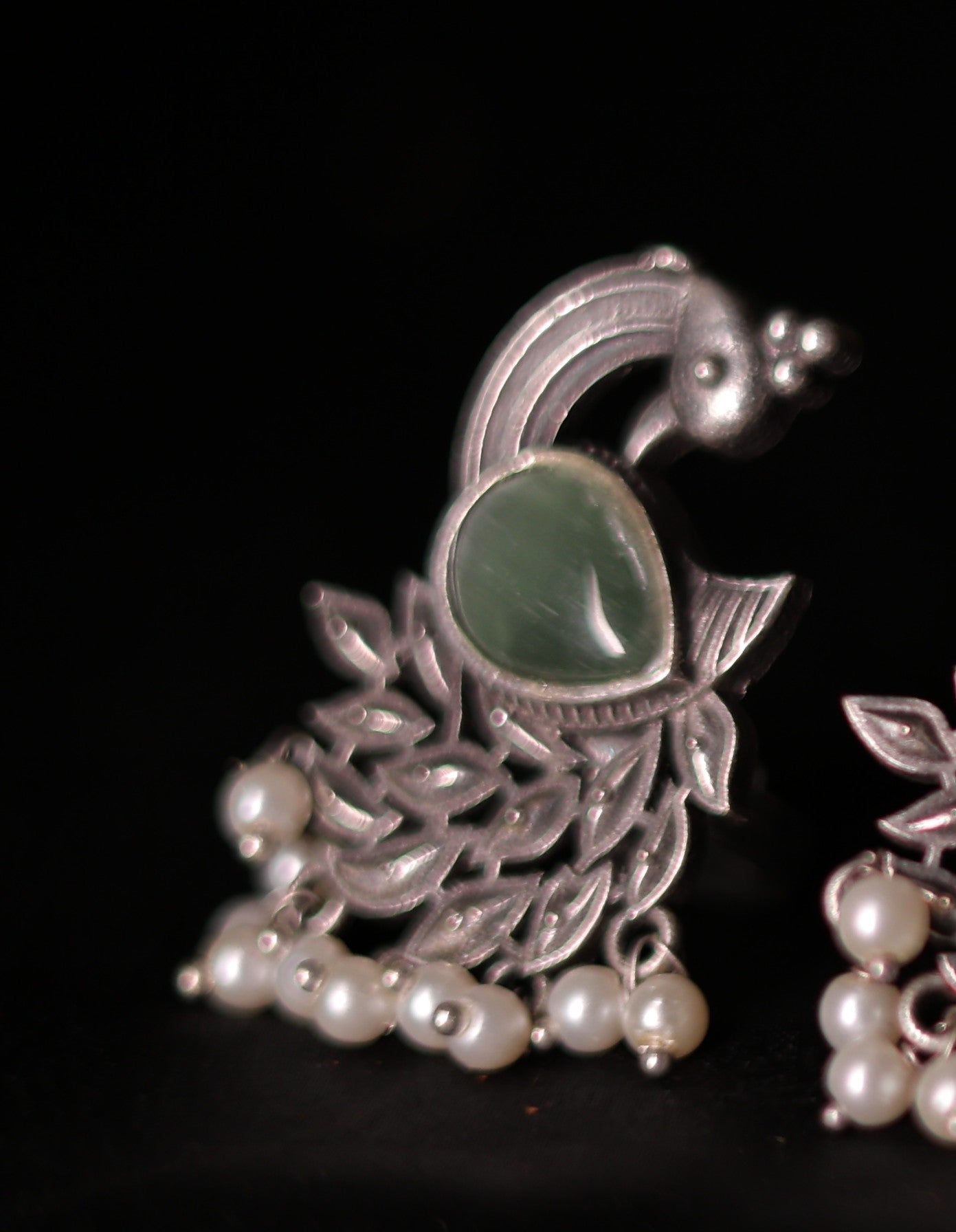 Monalisa Stone Silver Replica peacock ring