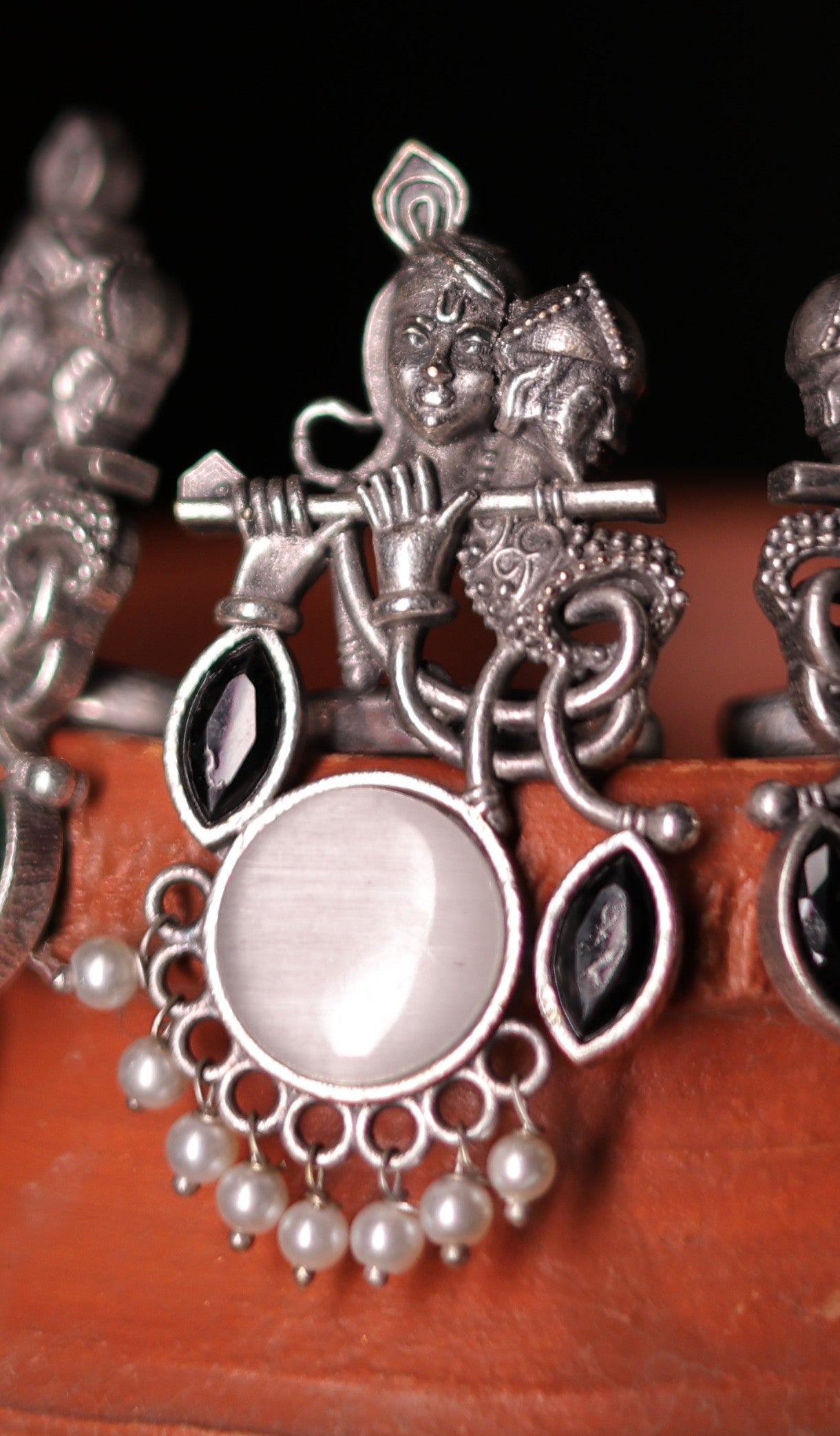 Silver replica Krishna ring