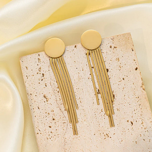 Gold Plated Anti Tarnish Golden Cascade Earrings