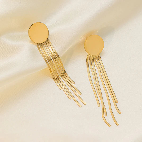 Gold Plated Anti Tarnish Golden Cascade Earrings