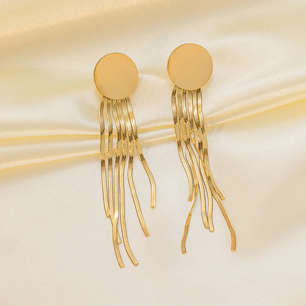 Gold Plated Anti Tarnish Golden Cascade Earrings