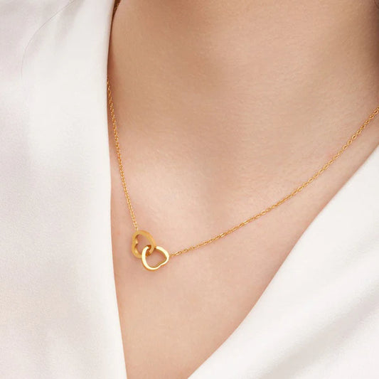 Gold-Plated Anti Tarnish Eternal Hearts Necklace