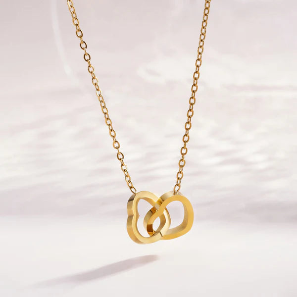 Gold-Plated Anti Tarnish Eternal Hearts Necklace