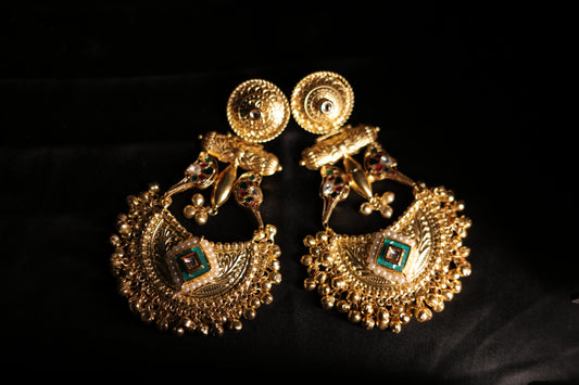 Gold plated brass earrings