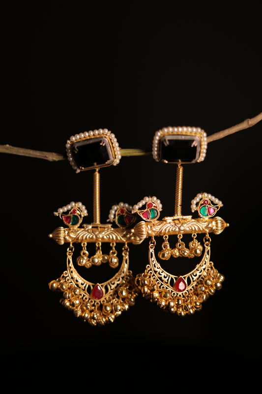 Kashmiri pachi kundan earring
