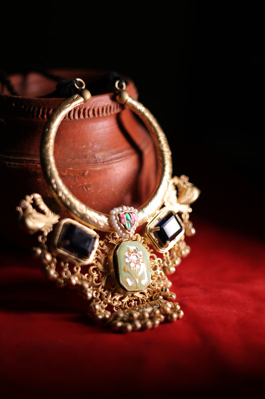 Meenakari hasli necklace