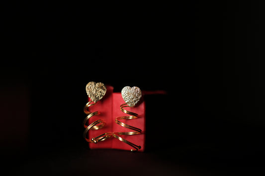 Gold plated heart earrings