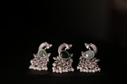 Monalisa Stone Silver Replica peacock ring
