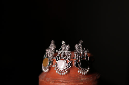 Silver replica Krishna ring