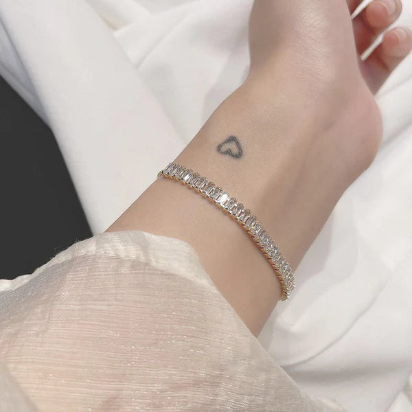 Silver Adjustable Anti Tarnish Tennis Bracelet
