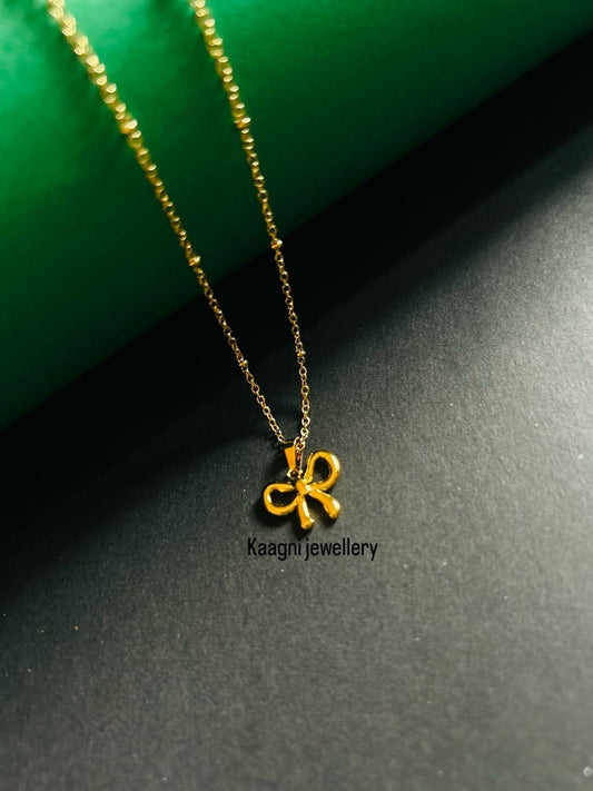 18 K Gold-Plated Anti Tarnish Infinity Bow Pendant