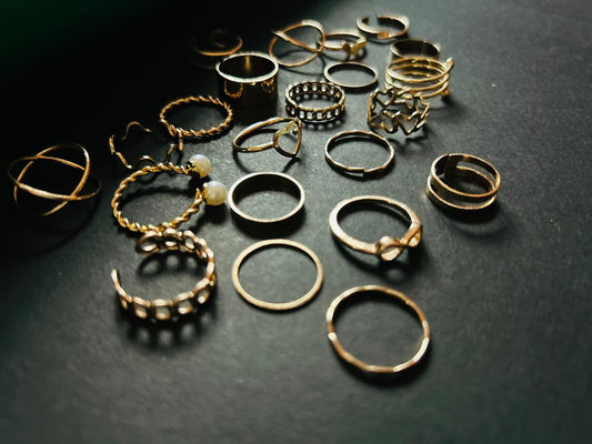 Gold Plated Rings Set of 22 various design For Women
